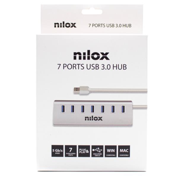 Hub USB Nilox 7 Porte USB 3.0 Grigio - immagine 4