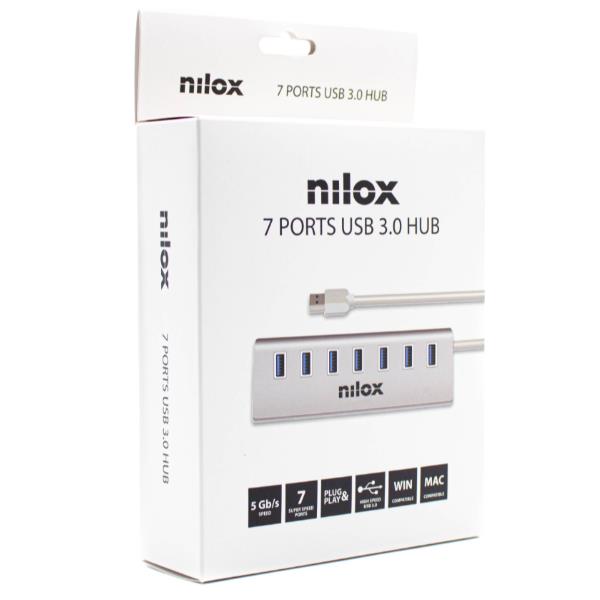 Hub USB Nilox 7 Porte USB 3.0 Grigio - immagine 6