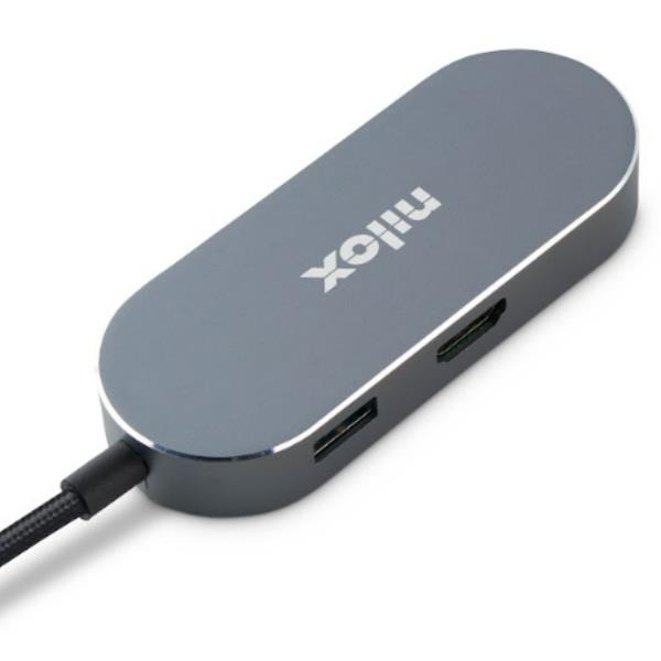 Docking Station USB-C Nilox Mini Grigio Alluminio - immagine 3