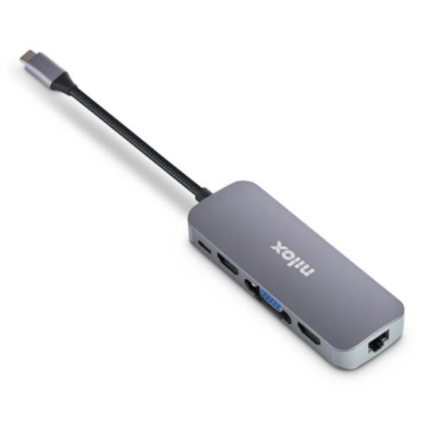 Docking Station USB-C Nilox Universale Grigio Alluminio - immagine 7