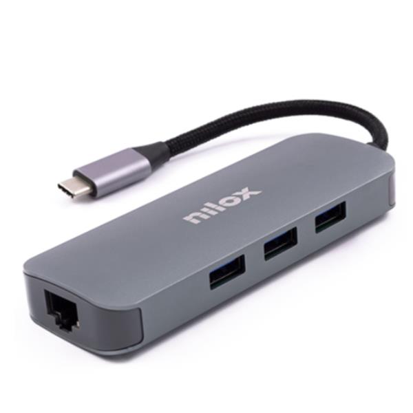 Docking Station USB-C Nilox Universale Grigio Alluminio - immagine 8