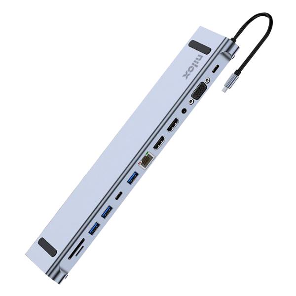 Docking Station USB-C Nilox 12in1 Grigio Alluminio per MacBook - immagine 3