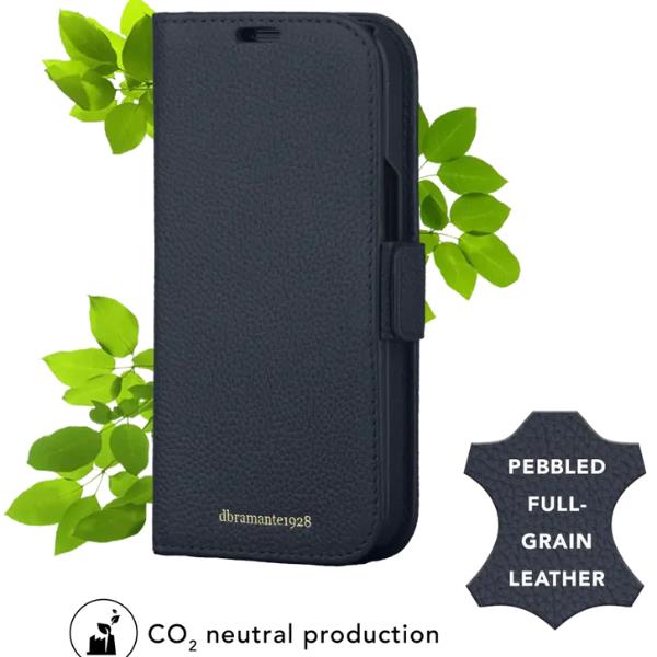 Cover Pelle Dbramante 1928 New York per iPhone 15 Pro Pacific Blue - immagine 3