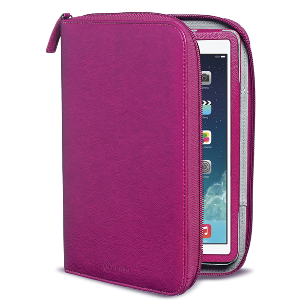 Custodia Tablet Celly Organizer per iPad Air 2013 Similpelle Rossa - immagine 2