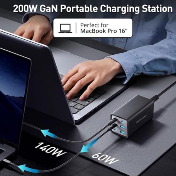 Caricatore USB GaN 6 Porte Conceptronic 200W PD 3.1 QC 3.0 PPS - immagine 11
