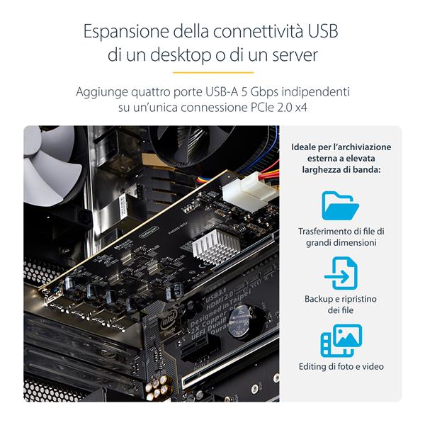Scheda PCI USB 3.0 Startech P5Q4A-USB-CARD 4 Porte - immagine 10