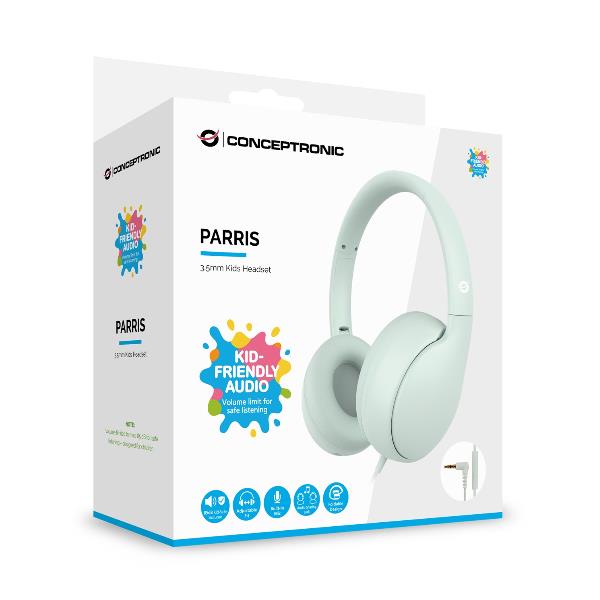 Cuffie per Bambini Conceptronic con Microfono Jack 3.5mm Colore Azzurro - immagine 2