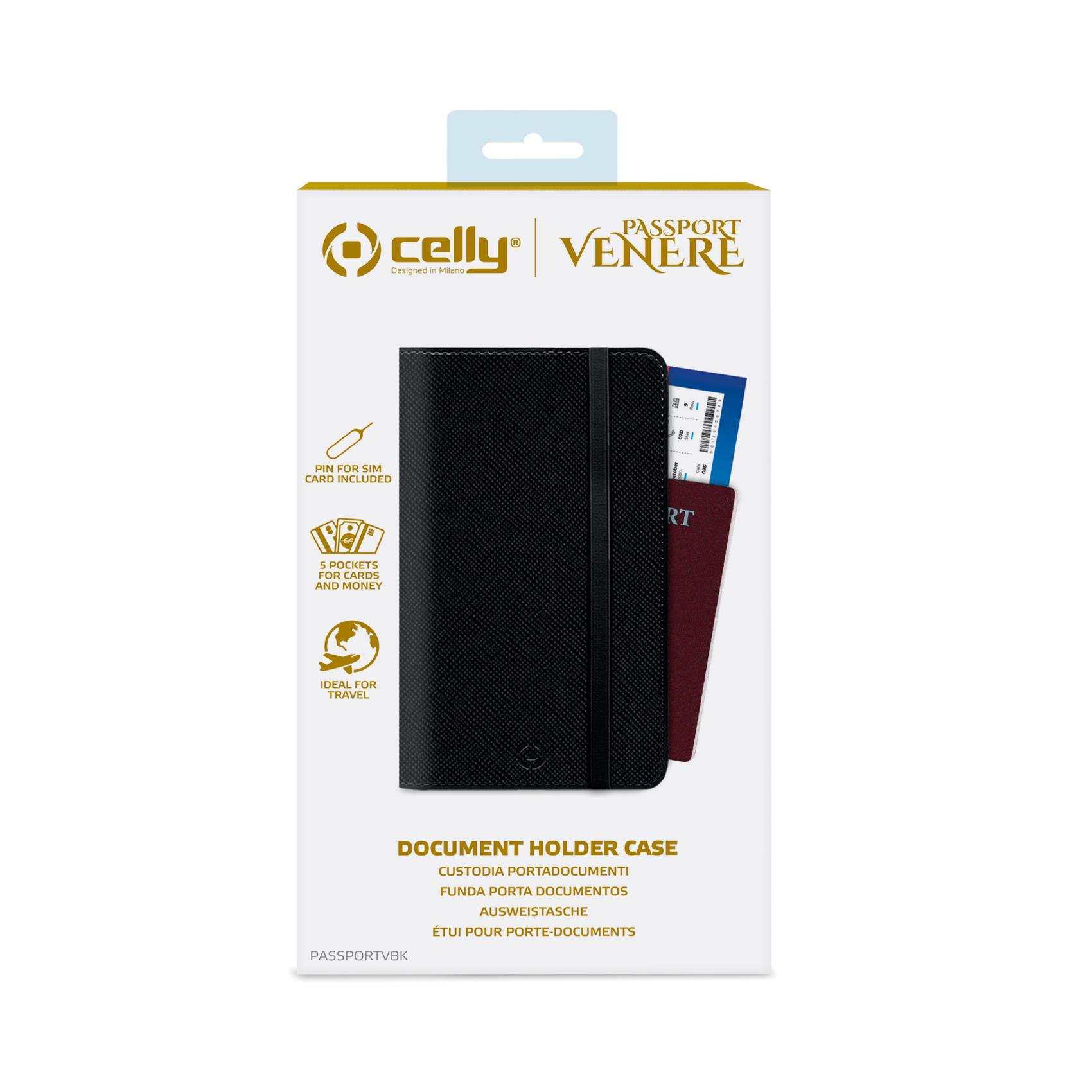 Custodia Universale Documenti Celly PassportV Similpelle Nero - immagine 3