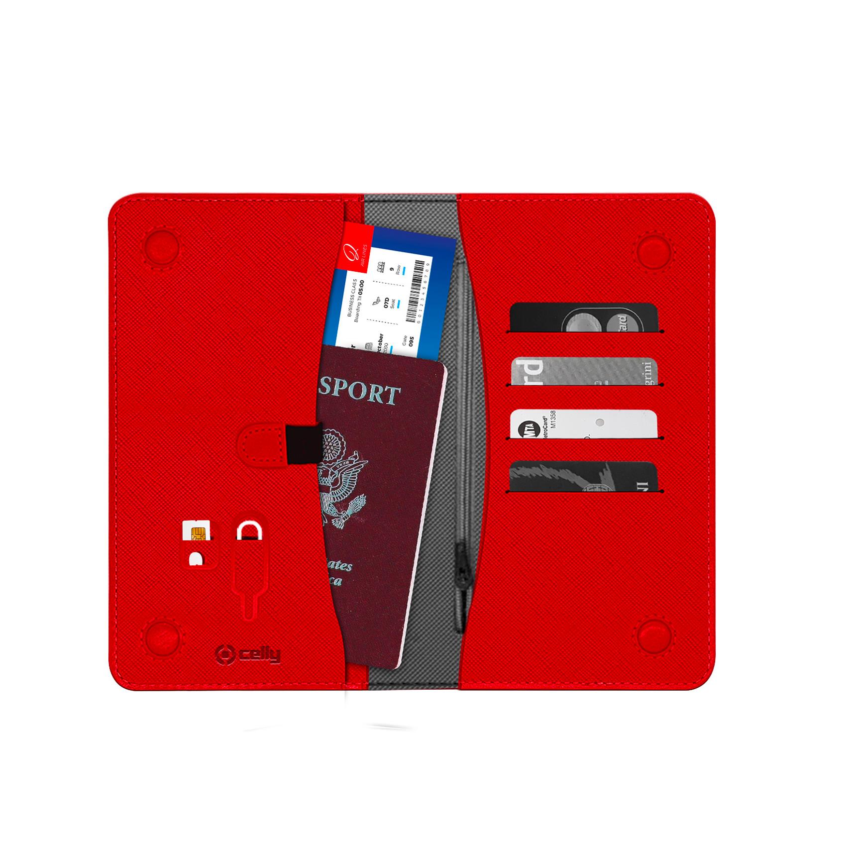Custodia Universale Documenti Celly PassportV Similpelle Rossa - immagine 4