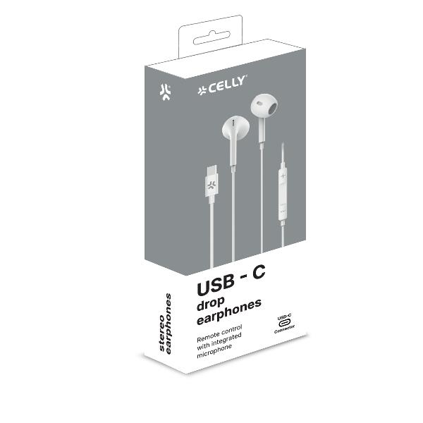 Auricolari Celly PC2USBCEARPDROP USB-C con Microfono e Controllo Chiamate - immagine 2