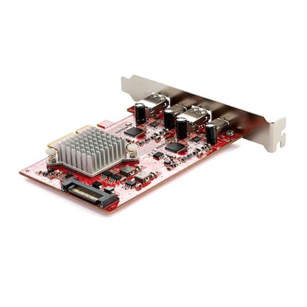 Scheda PCI-E Startech 2x USB-C 2x USB-A Rosso - immagine 3
