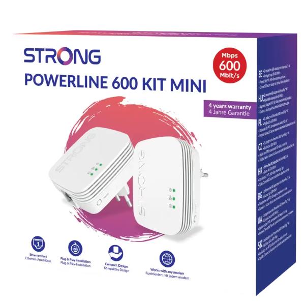 Adattatore Ethernet Powerline Strong 600 Duo Mini 600Mbps Bianco - immagine 7