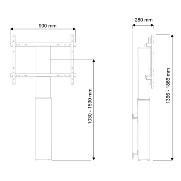 Supporto TV Motorizzato Neomounts PLASMA-W2250BLA per Schermi fino a 100" 130kg - immagine 2