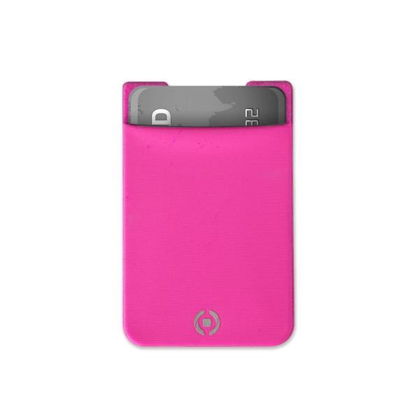 Portacarte Universale Celly PocketFix Adesivo Rosa - immagine 4