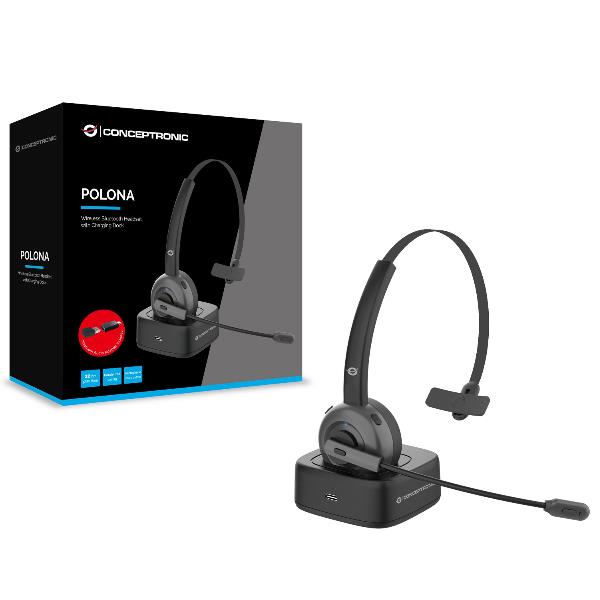 Auricolari Bluetooth Conceptronic con Dock Ricarica e Noise Canceling - immagine 6