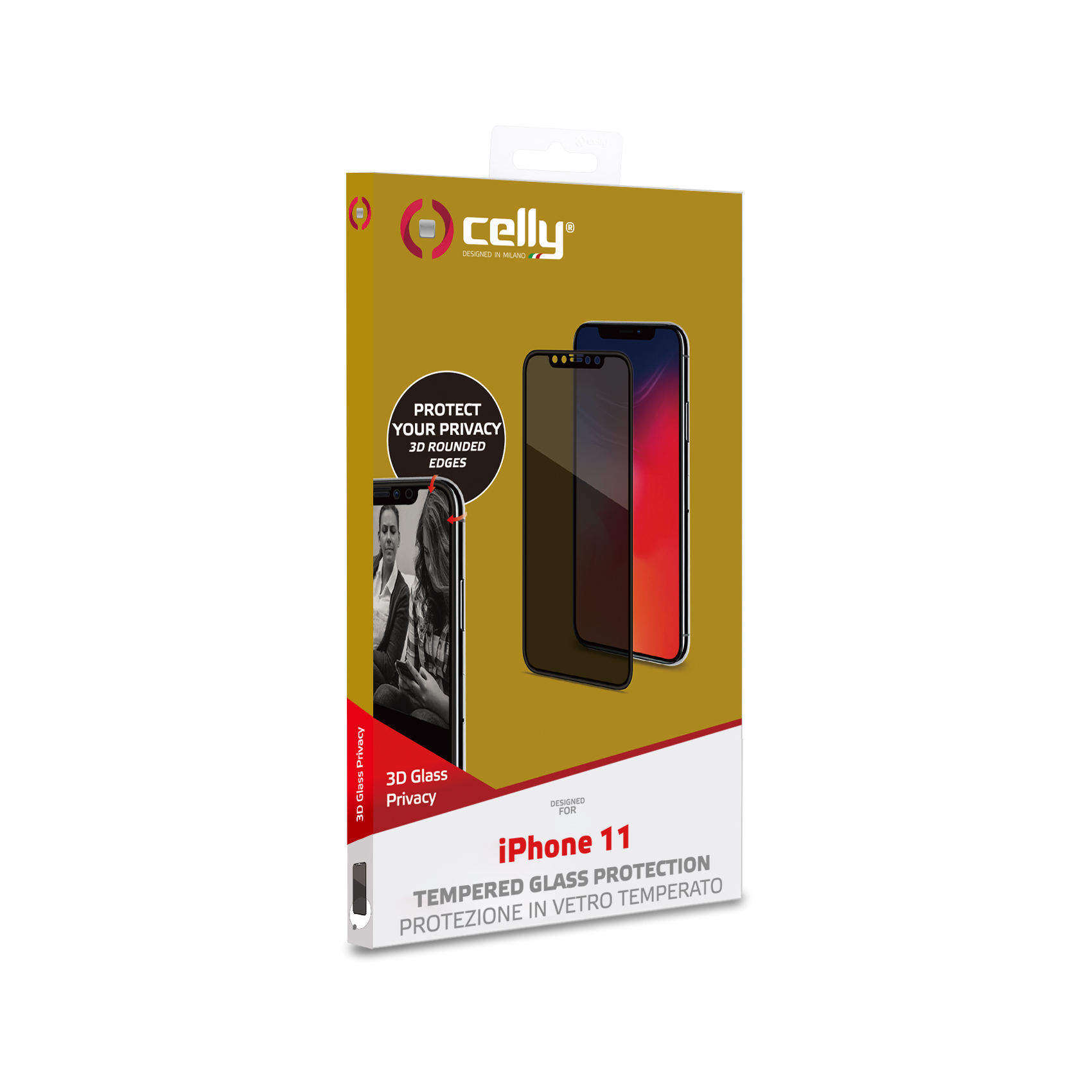 Proteggi Schermo Celly Privacy 3D Glass per Apple iPhone 11 - immagine 3