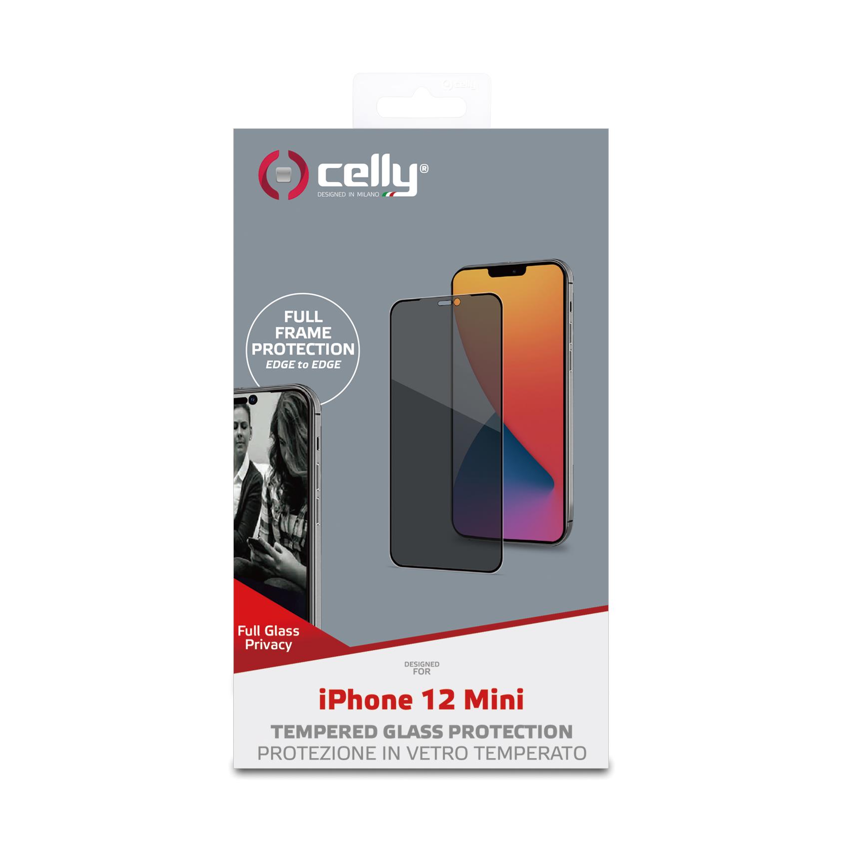 Proteggi Schermo Celly Privacy Full Glass per iPhone 12 Mini - immagine 2