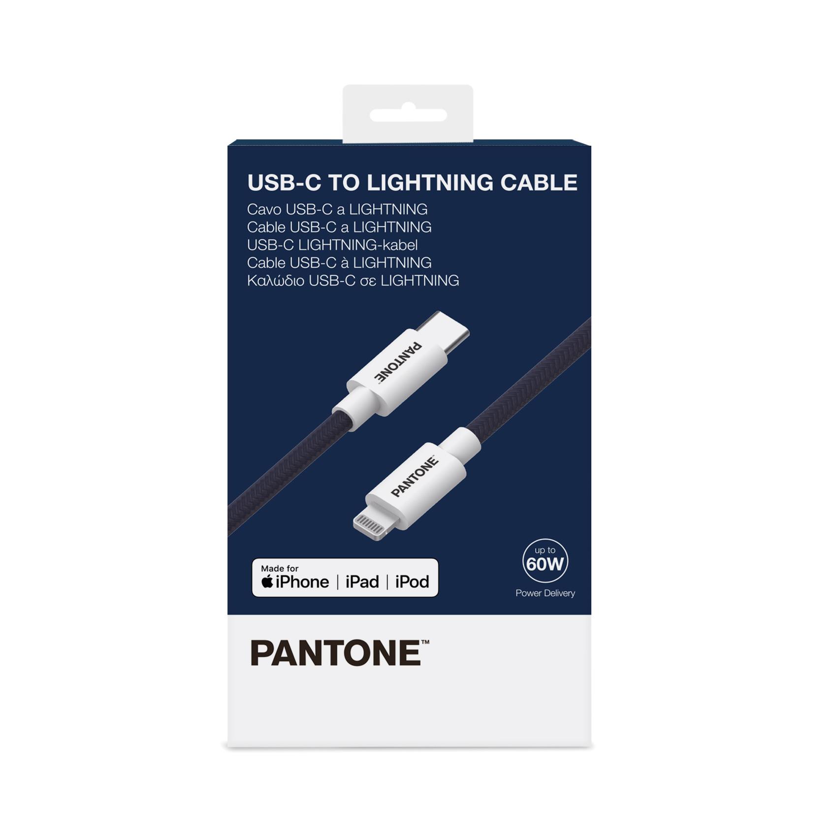 Cavo USB-C to Lightning Pantone 60W 1.5m Nylon Blu - immagine 3