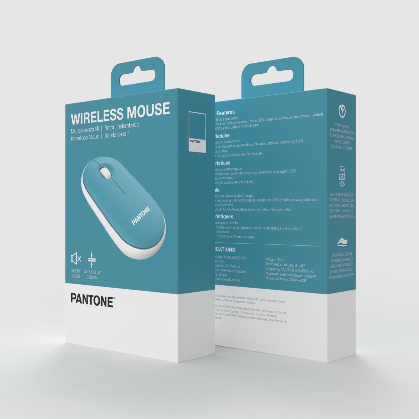 Mouse Wireless Pantone IT Collection Blu con Ricevitore - immagine 2