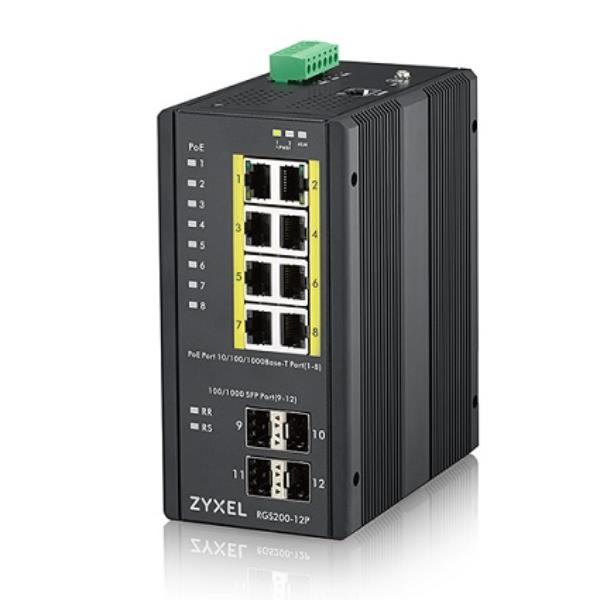 Switch Industriale Zyxel RGS200-12P 8 Porte PoE DIN - immagine 2