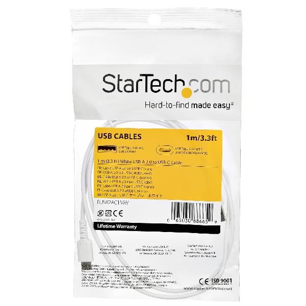 Cavo USB 2.0 a USB-C Startech 1m Bianco - immagine 4