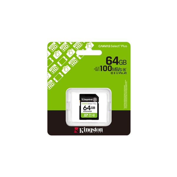 Memory Card SDXC Kingston Canvas Select Plus 64GB 100MB/s Classe 10 - immagine 3