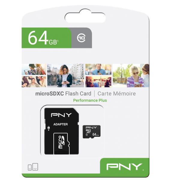 Memory Card Micro SD PNY Performance+ 64GB Classe 10 - immagine 4