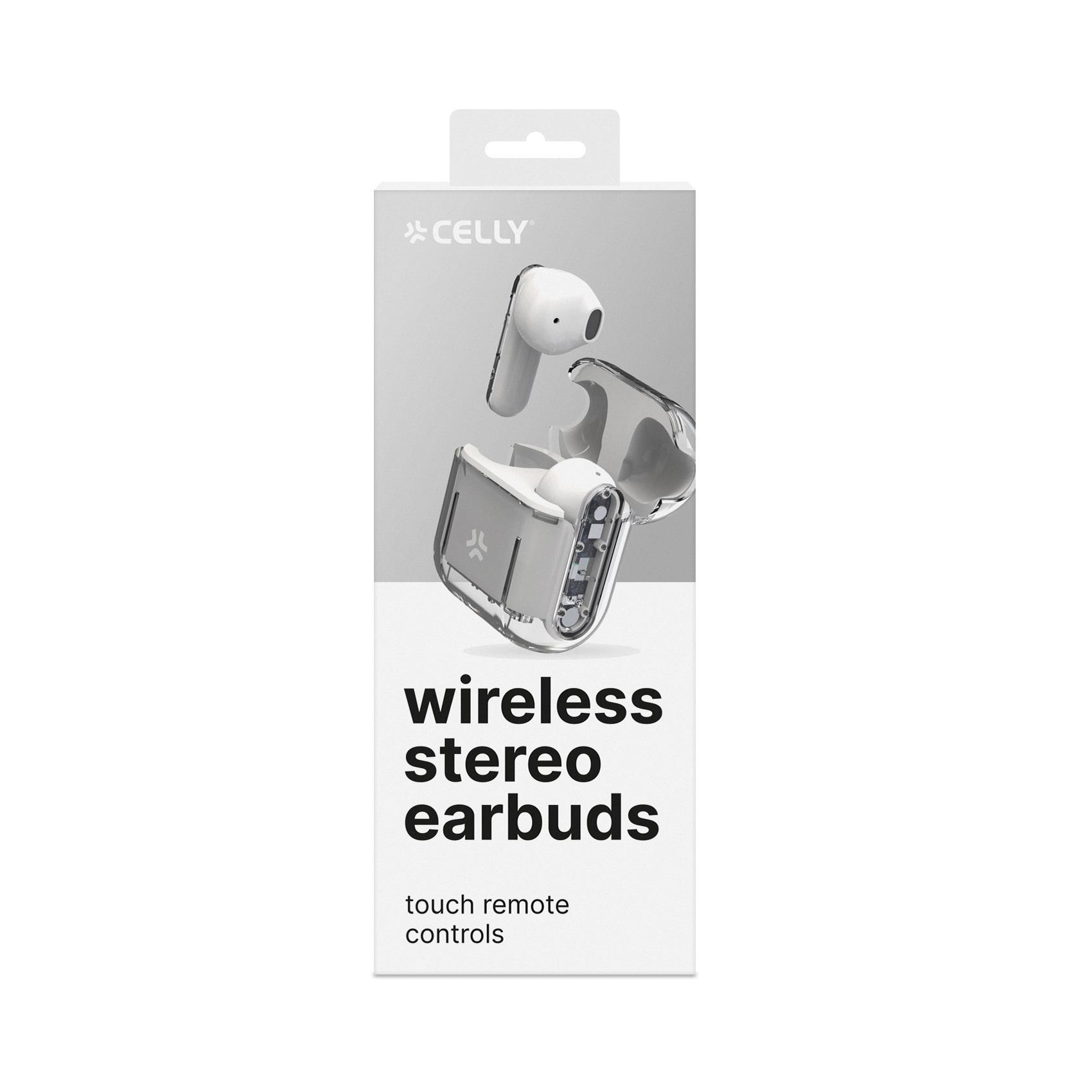 Auricolari True Wireless Celly SHEER Bianchi con Microfono e Controllo Volume - immagine 2