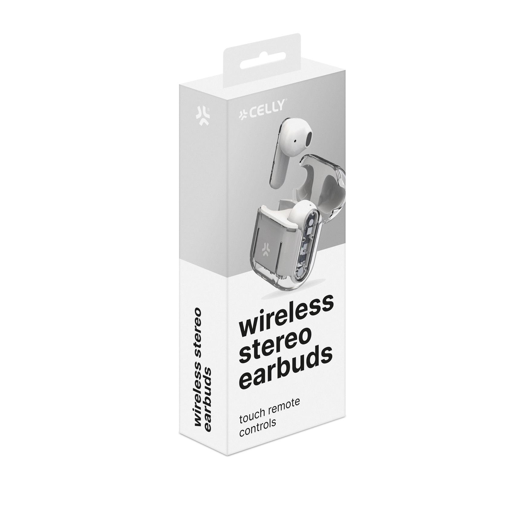 Auricolari True Wireless Celly SHEER Bianchi con Microfono e Controllo Volume - immagine 3
