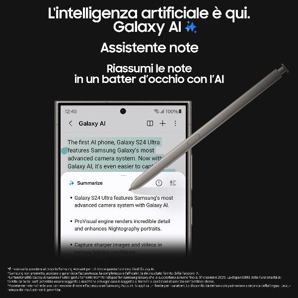 Smartphone Samsung Galaxy S24 Ultra 6.8" 12GB 512GB Titanium Gray - immagine 2