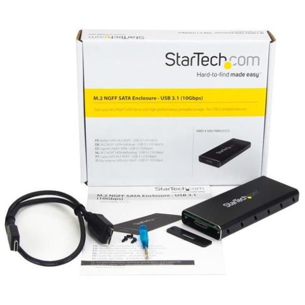 Box Vuoto per SSD M.2 SATA Startech NGFF Alluminio Nero - immagine 5