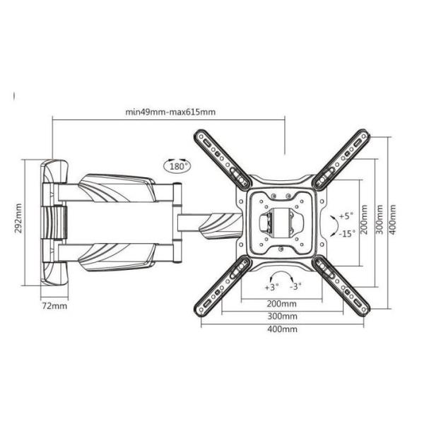 Staffa TV Sopar Flexo 55-4040T per Schermi fino a 55" 35kg - immagine 3