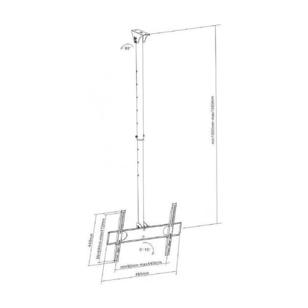 Staffa TV Sopar Pallas L Soffitto/Sottopensile fino a 42" 50kg - immagine 2