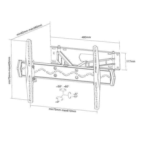 Staffa TV Sopar PLEXO 70-6040T per Schermi fino a 70 e 50kg - SKU: SOP23160 - Immagine 3