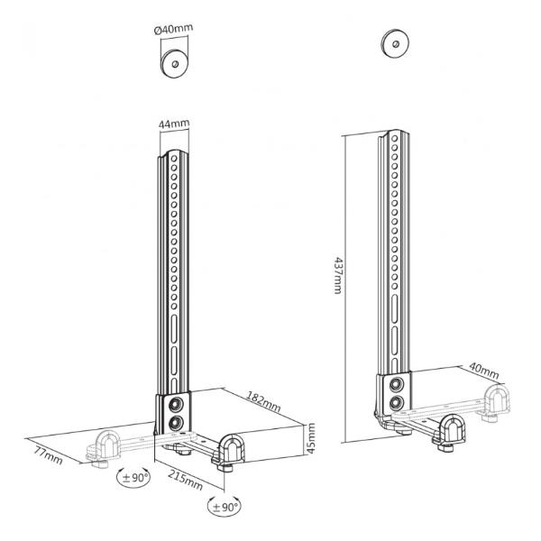 Supporto TV Sopar SBH114 Mensola Metallica Nero - immagine 2