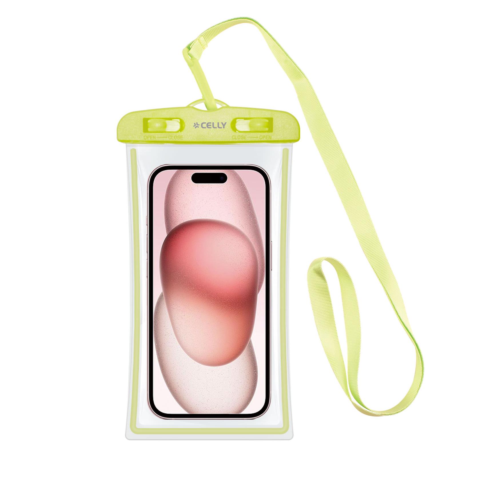 Custodia Impermeabile Celly SPLASHBAG24 per Smartphone fino a 7" IPX8 Verde - immagine 3