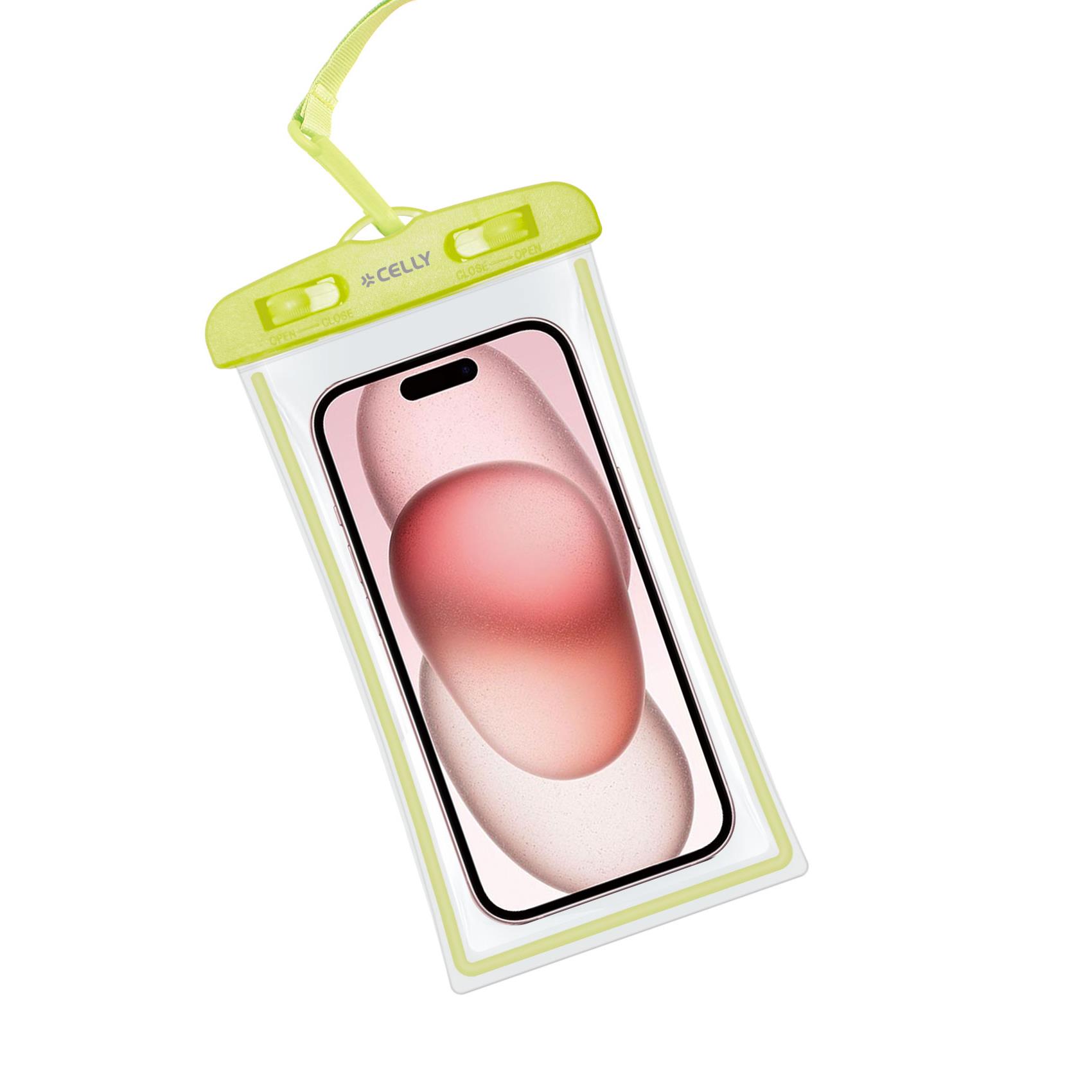 Custodia Impermeabile Celly SPLASHBAG24 per Smartphone fino a 7" IPX8 Verde - immagine 5