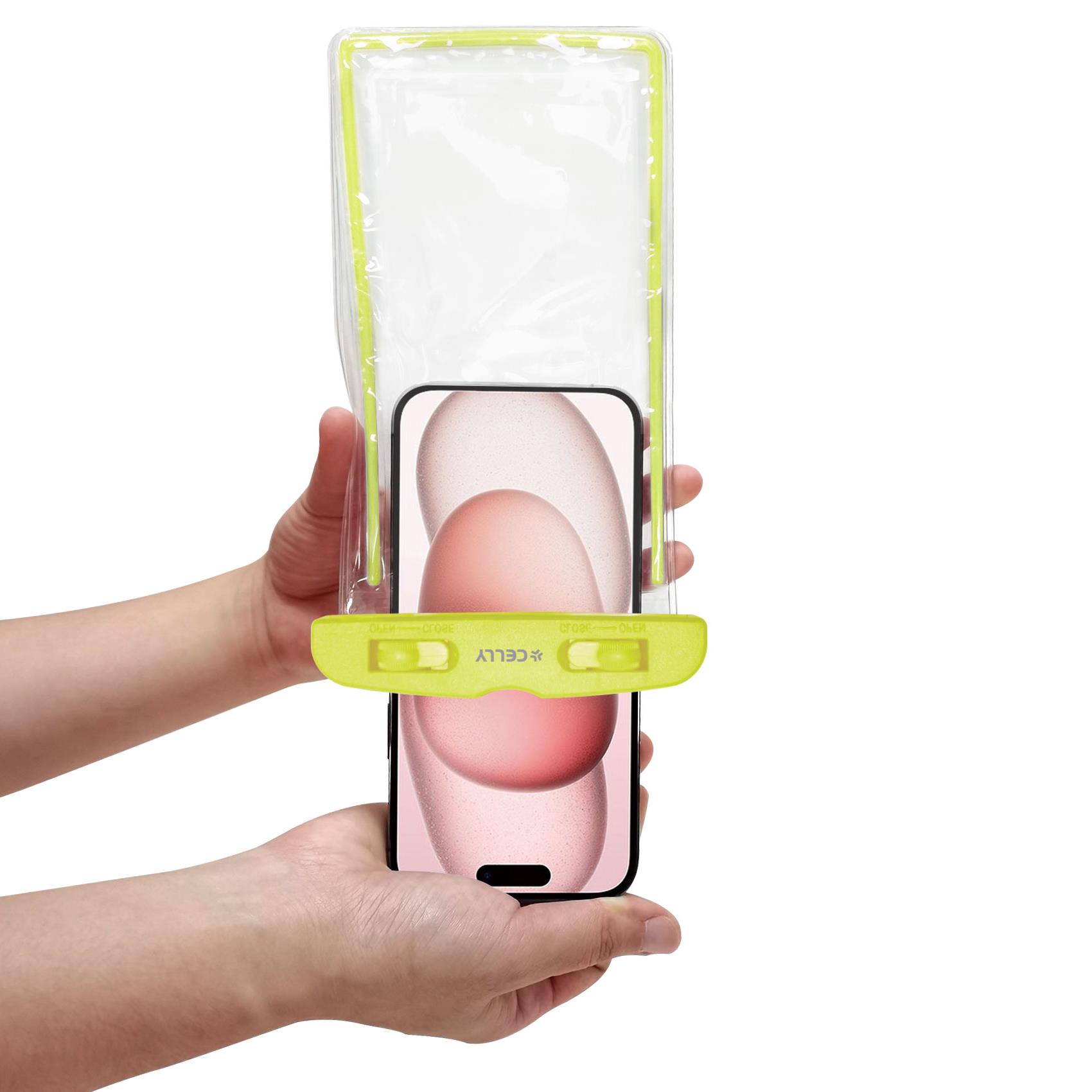 Custodia Impermeabile Celly SPLASHBAG24 per Smartphone fino a 7" IPX8 Verde - immagine 6