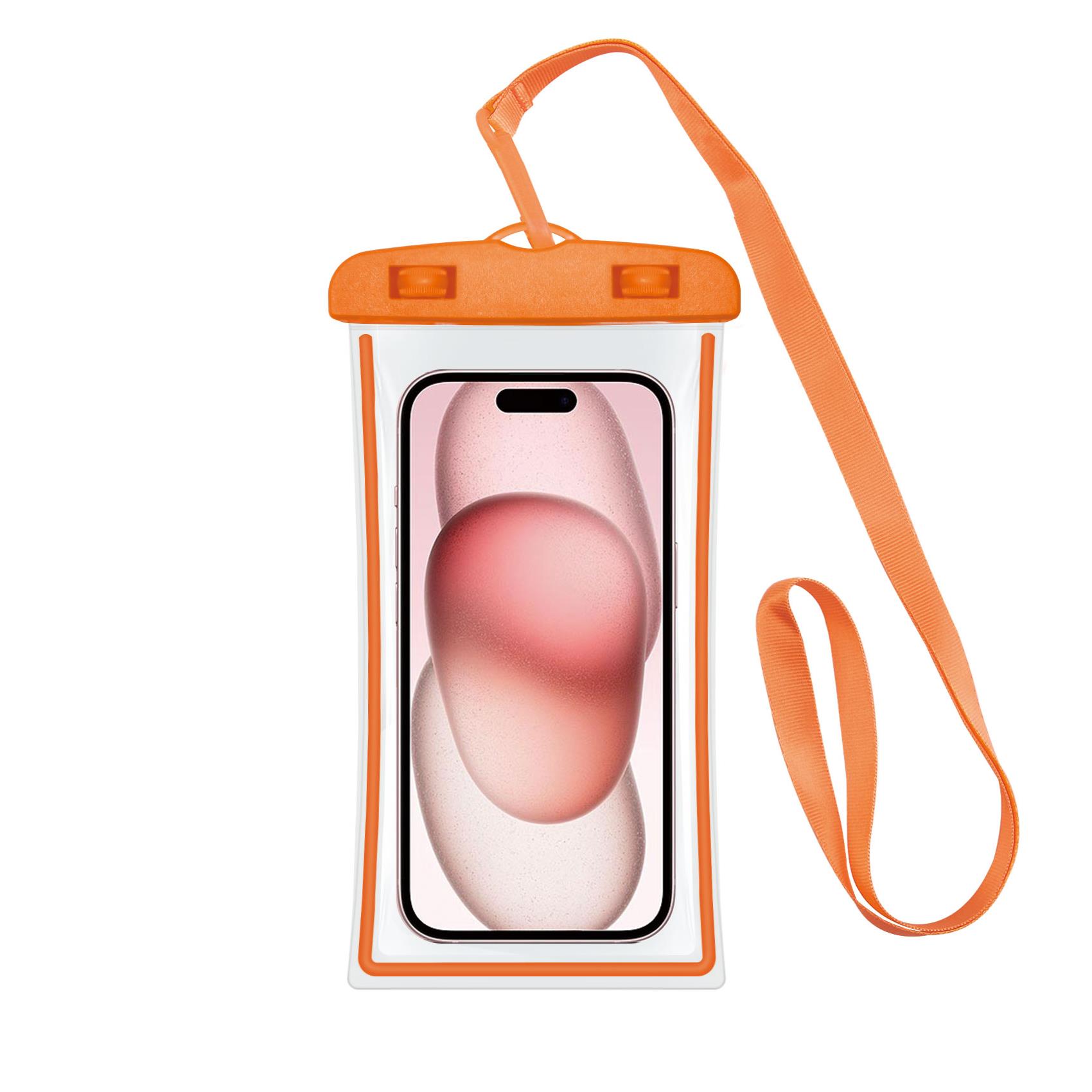 Custodia Impermeabile Celly SPLASHBAG24 per Smartphone fino a 7" IPX8 Arancione - immagine 3