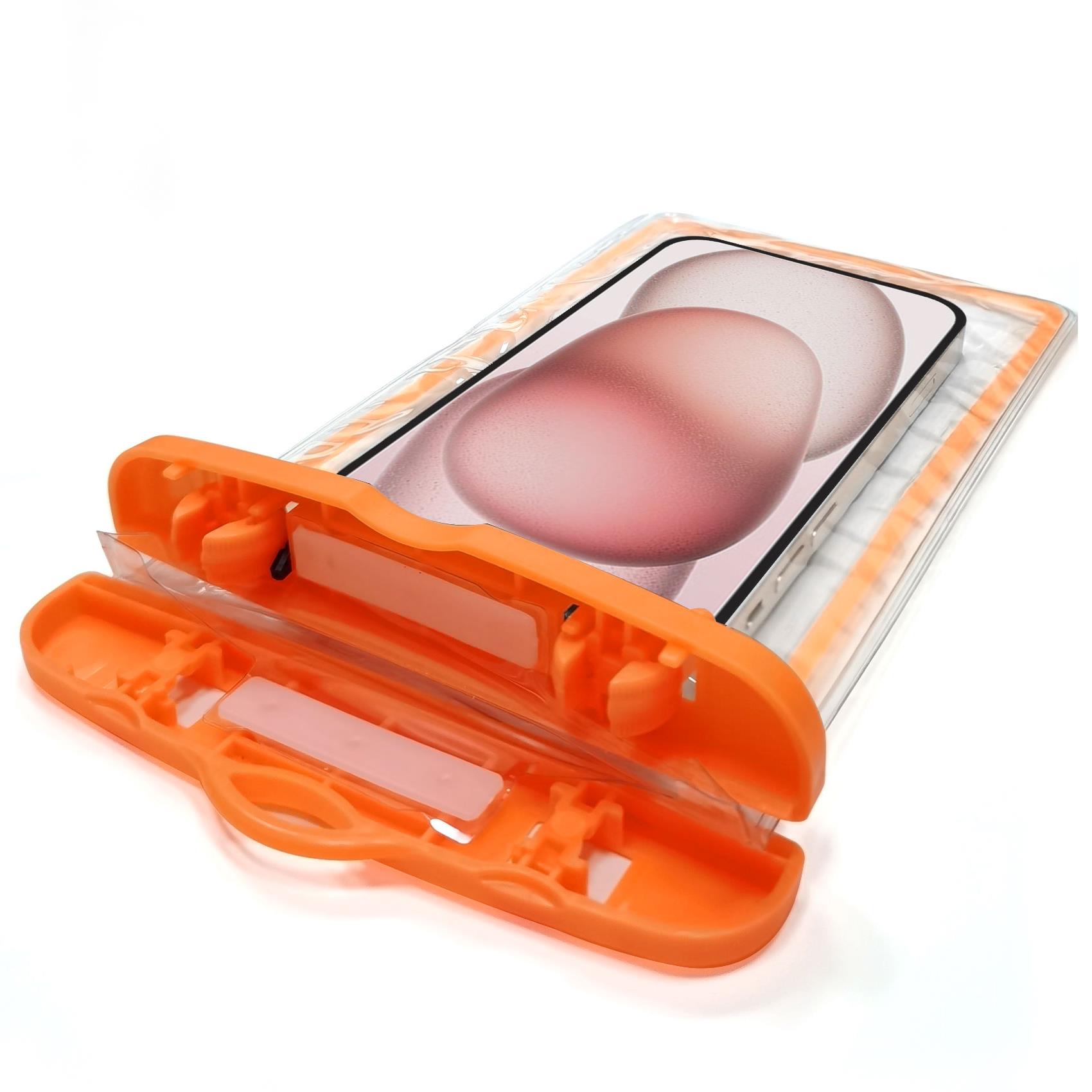 Custodia Impermeabile Celly SPLASHBAG24 per Smartphone fino a 7" IPX8 Arancione - immagine 4