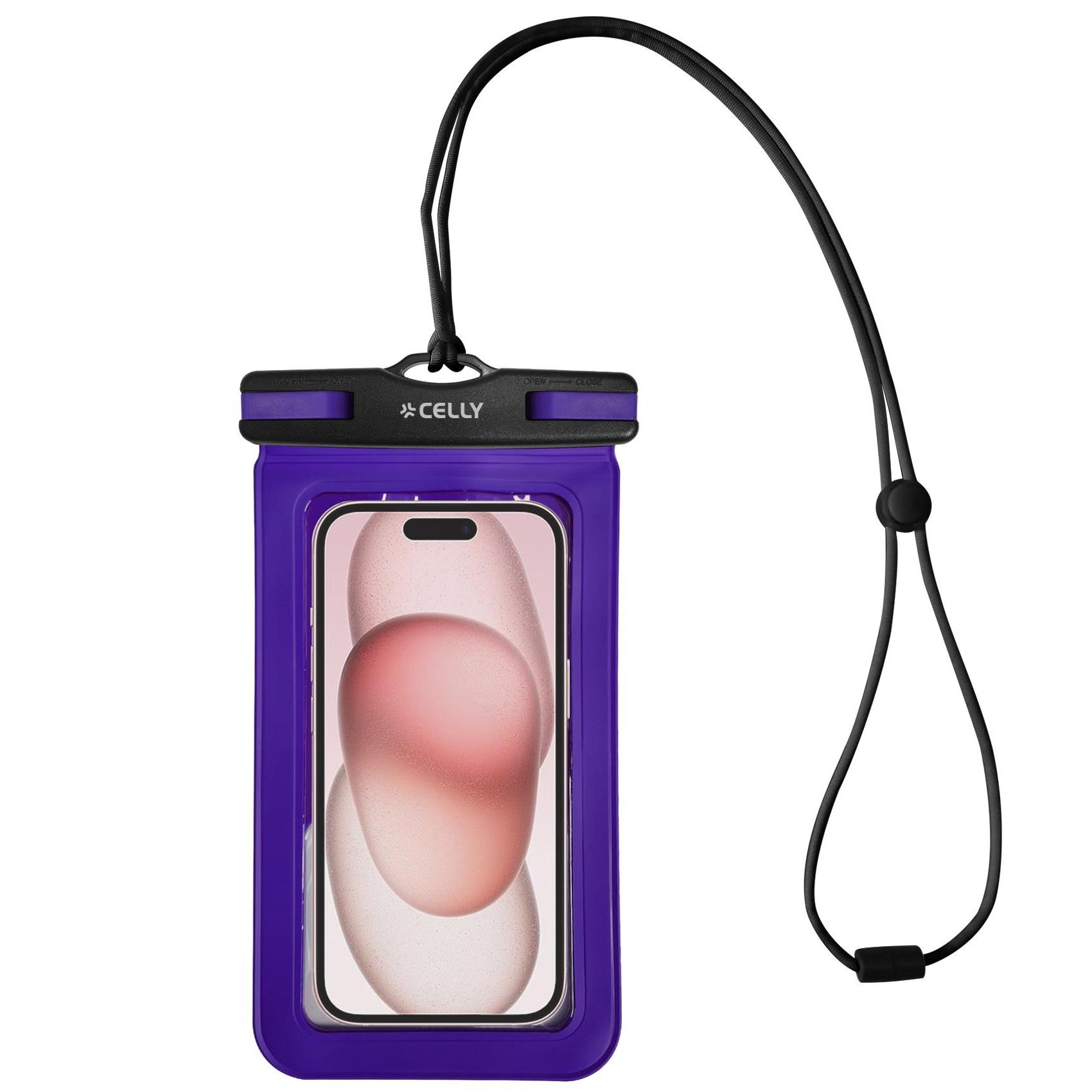 Custodia Impermeabile Celly SPLASHBAG24 fino a 7" IPX8 Viola - immagine 2
