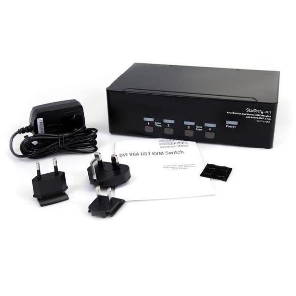 Switch KVM Startech 4 Porte VGA DVI per Doppio Monitor - immagine 3