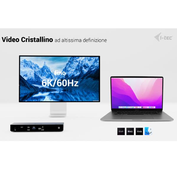 Docking Station I-Tec Thunderbolt 4 3 Display PD 96W con Alimentatore - immagine 2