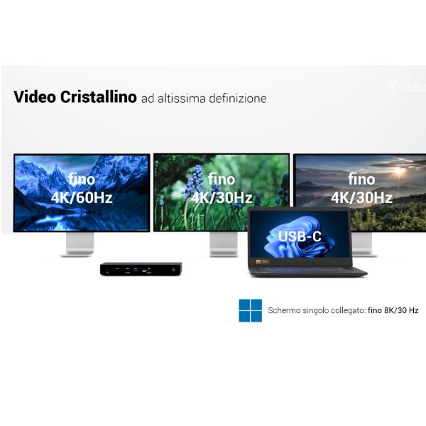 Docking Station I-Tec Thunderbolt 4 3 Display PD 96W con Alimentatore - immagine 10