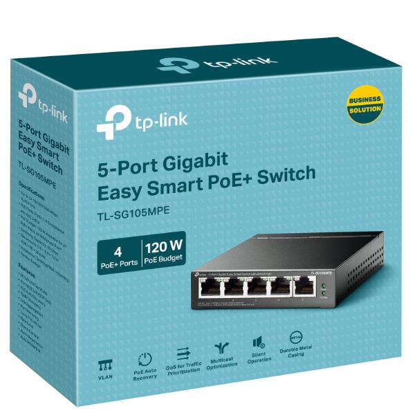 Switch TP-LINK TL-SG105MPE 5 Porte Gigabit PoE Smart Managed - immagine 3