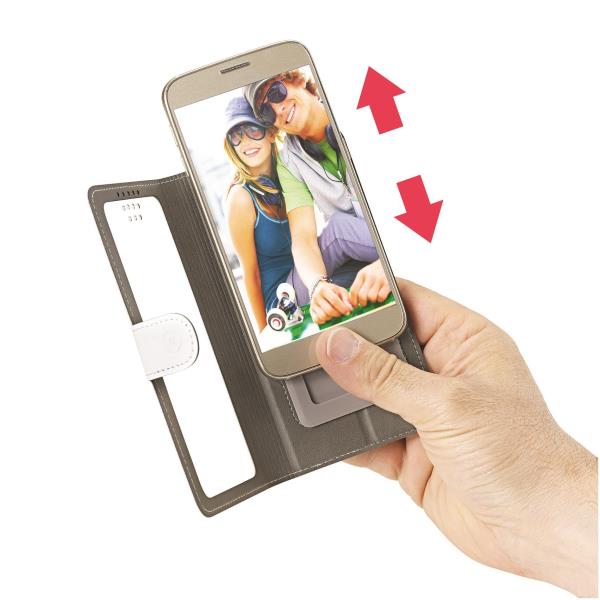 Custodia Smartphone Celly UNICA VIEW 5.0"-5.5" Similpelle Nero - immagine 3