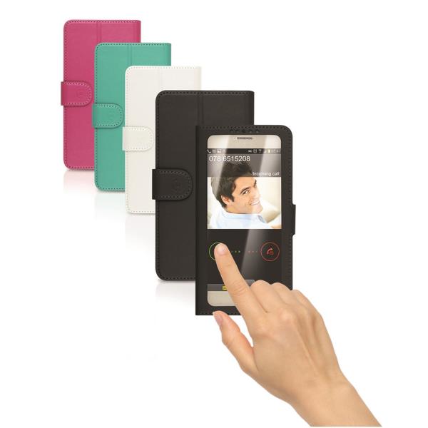 Custodia Smartphone Celly UNICA VIEW 5.0"-5.5" Similpelle Nero - immagine 6