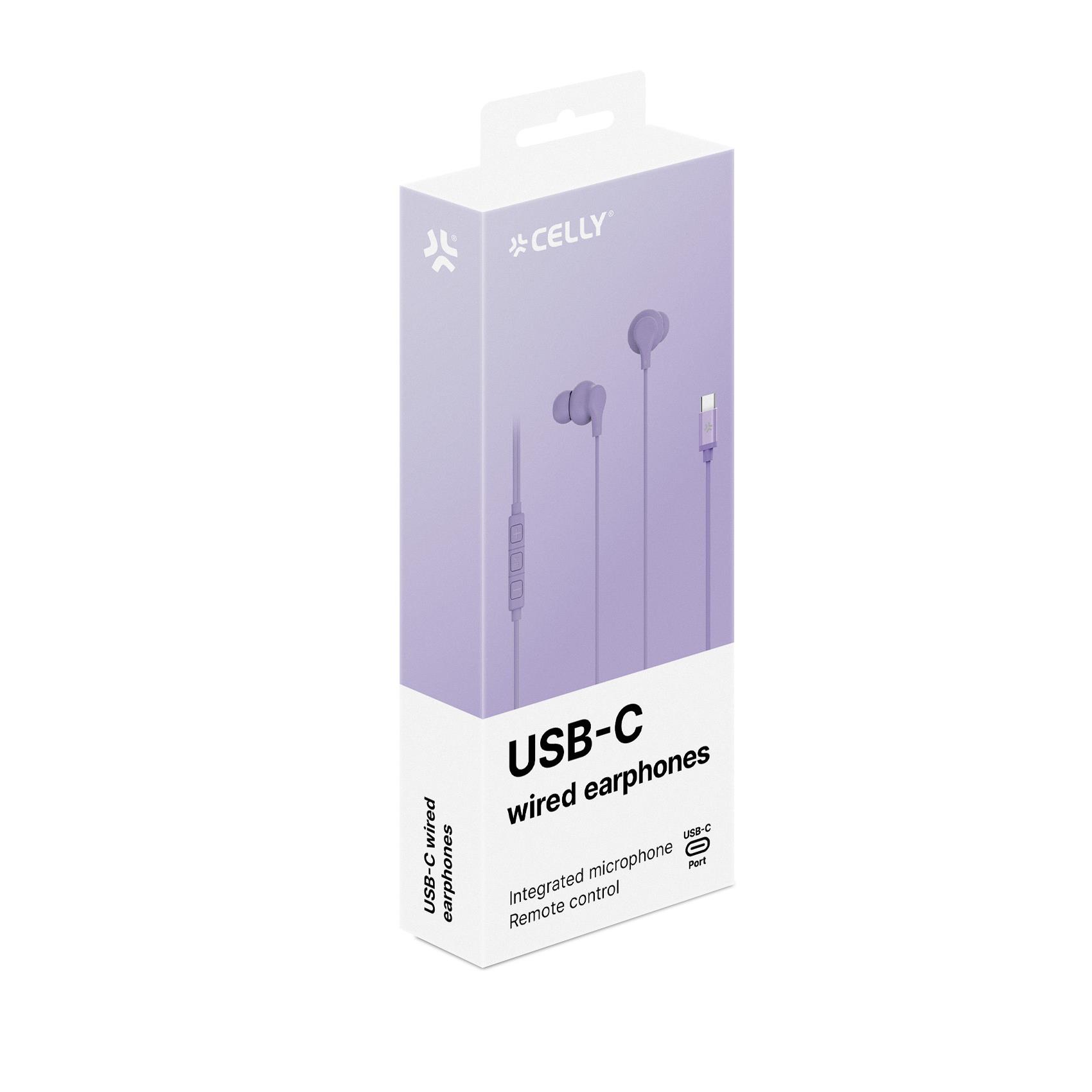 Auricolari Celly UP1600TYPEC USB-C Stereo con Microfono Viola - immagine 3