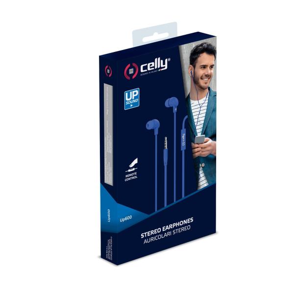 Auricolari Celly UP600 Jack 3.5mm Stereo con Microfono Blu - immagine 4