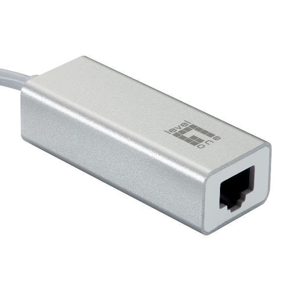 Adattatore Ethernet USB-C Gigabit Level One LEVELONE USB-0402 Grigio - immagine 2
